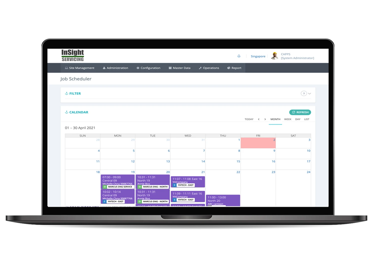 Job scheduling in InSight Servicing