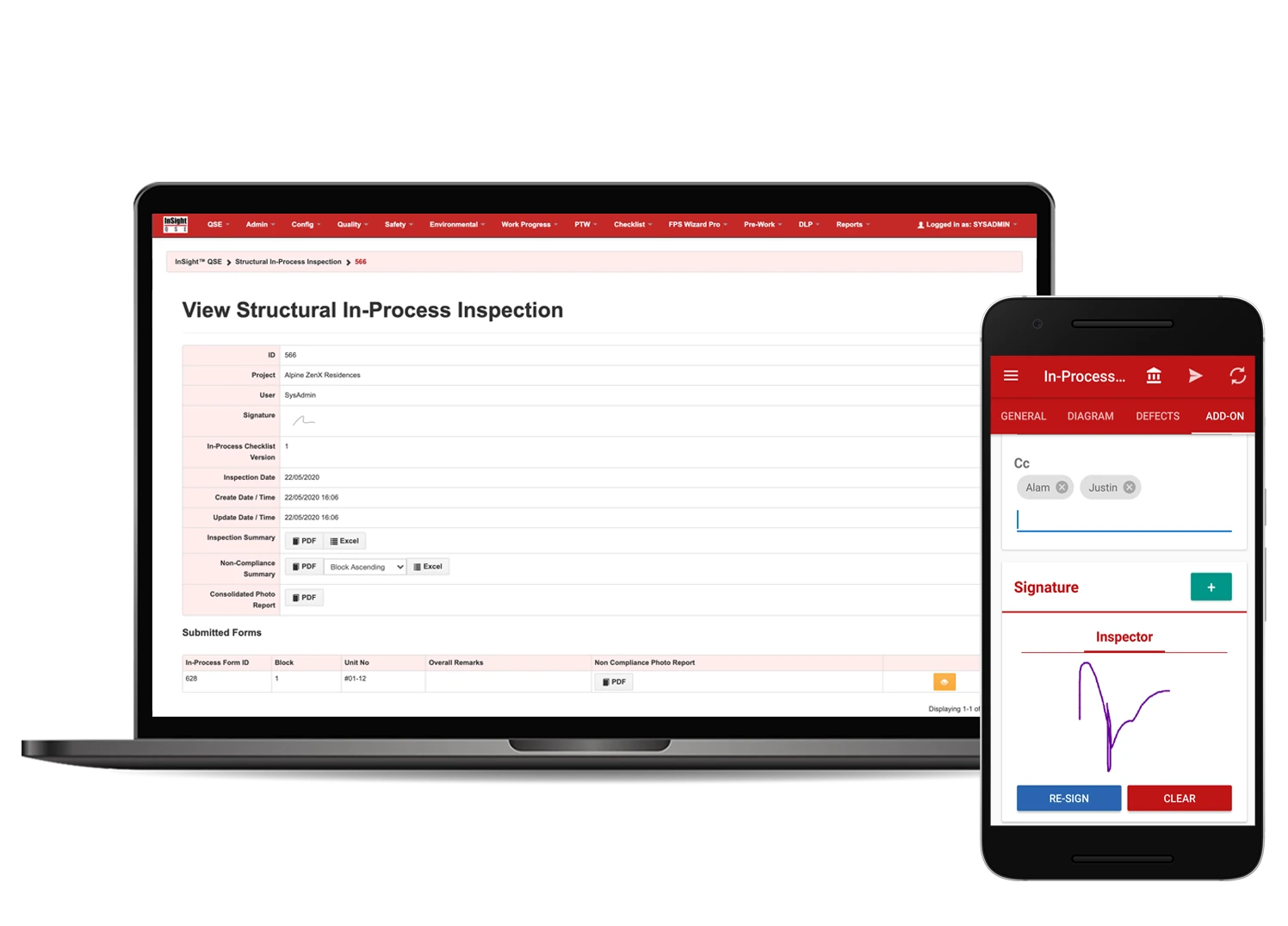 Digital quality inspections on a laptop
