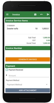 Invoice on the InSight Servicing mobile app