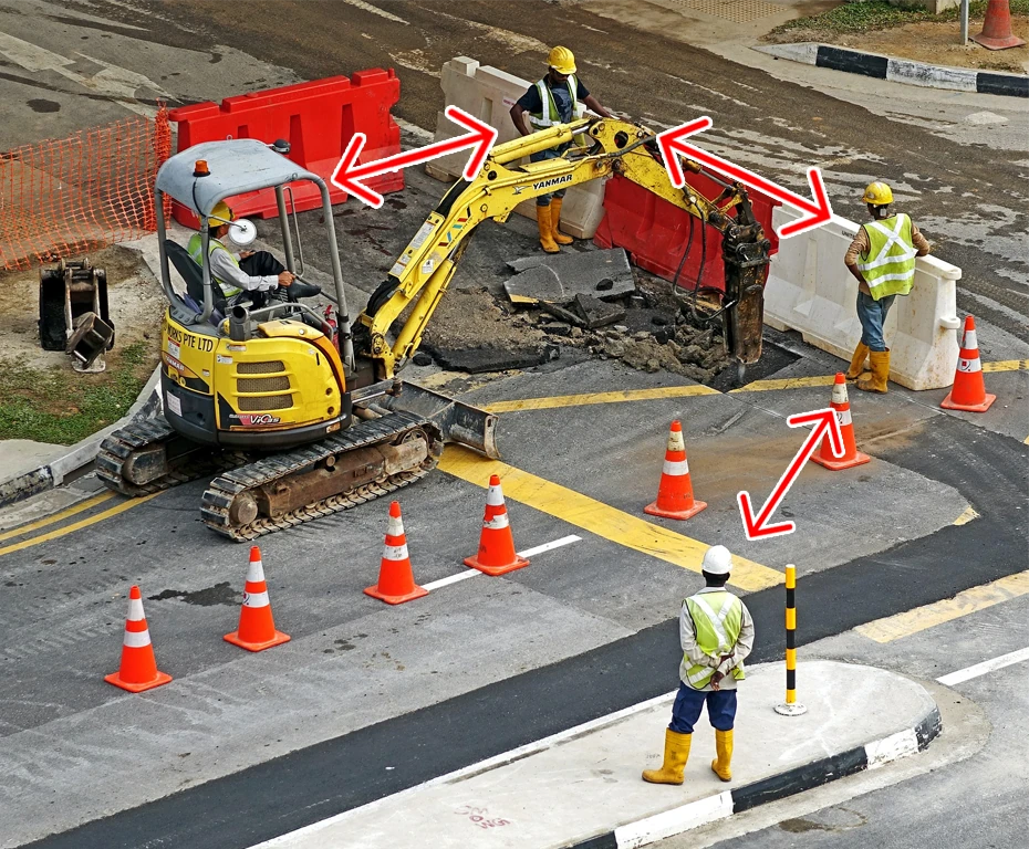 Remote monitoring of safe distancing on site