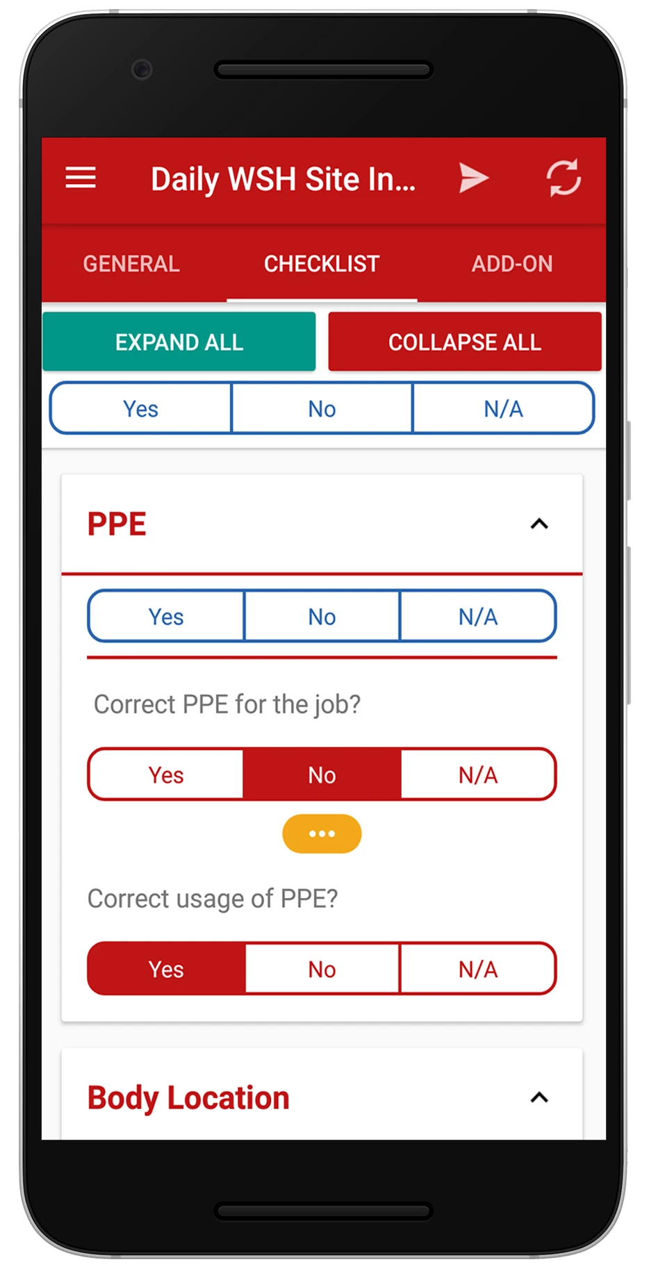 Daily safety inspection checklist