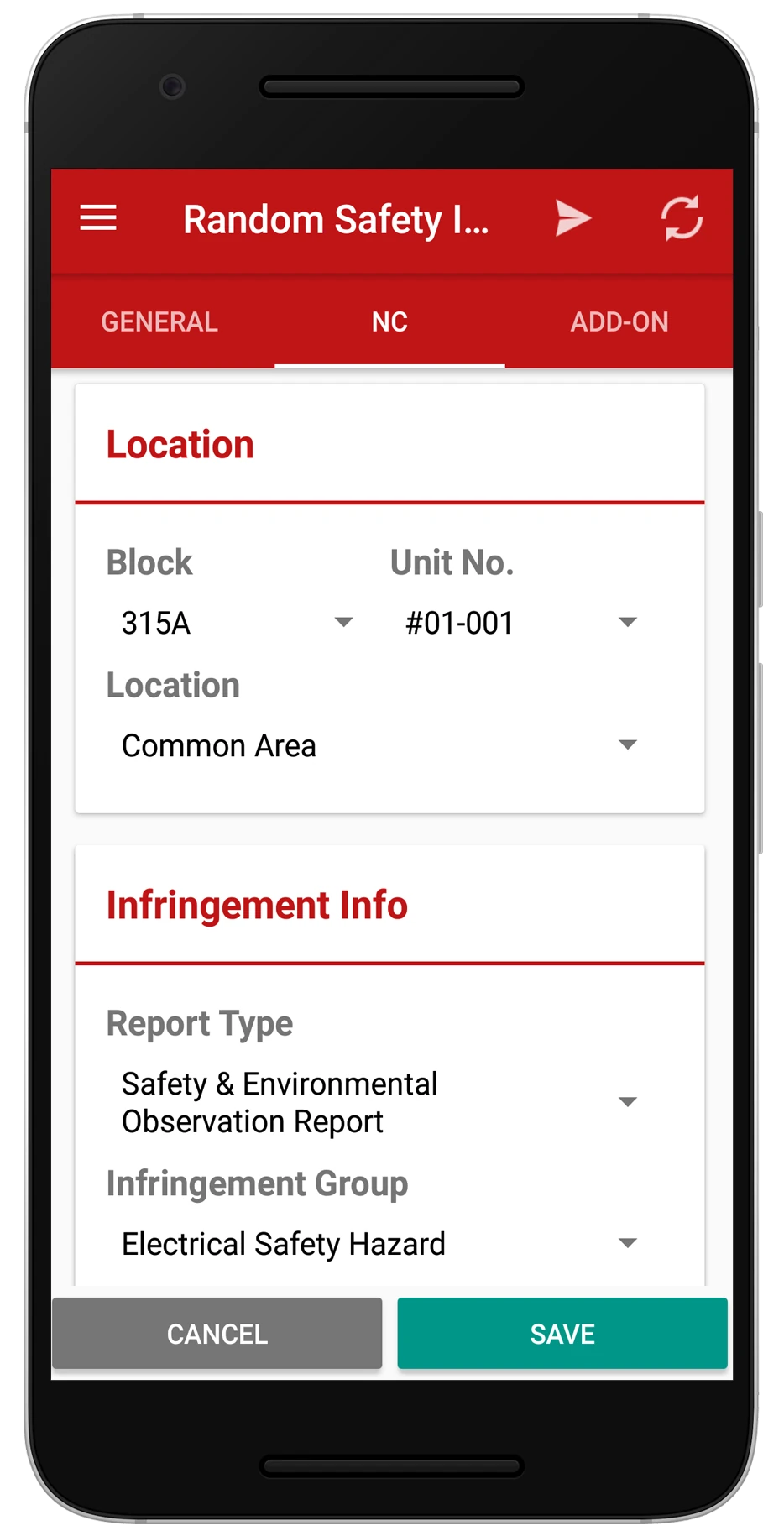 Random safety inspection